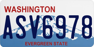 WA license plate ASV6978