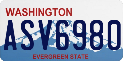 WA license plate ASV6980