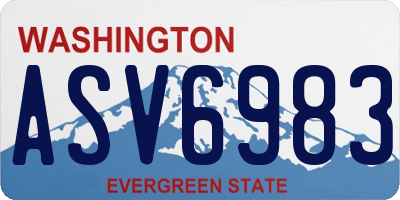 WA license plate ASV6983