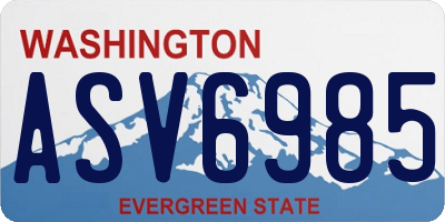 WA license plate ASV6985