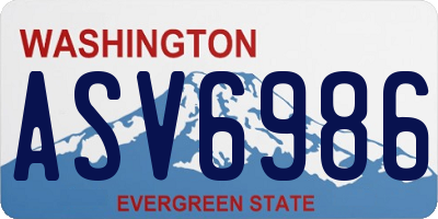 WA license plate ASV6986