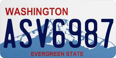 WA license plate ASV6987