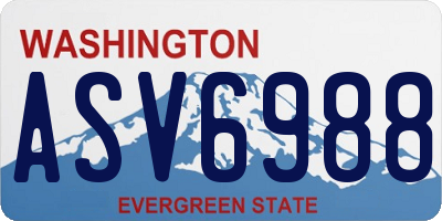 WA license plate ASV6988