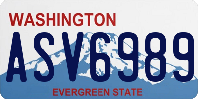 WA license plate ASV6989