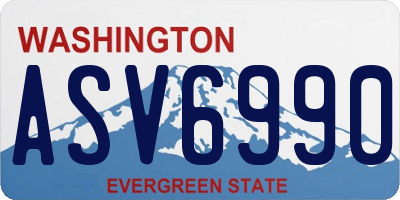 WA license plate ASV6990