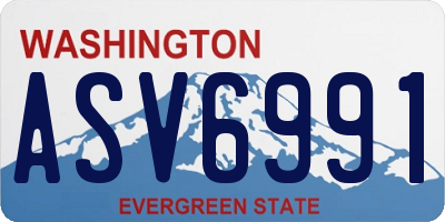 WA license plate ASV6991