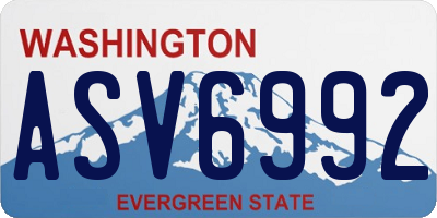 WA license plate ASV6992