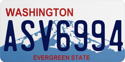 WA license plate ASV6994