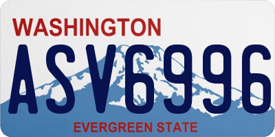 WA license plate ASV6996