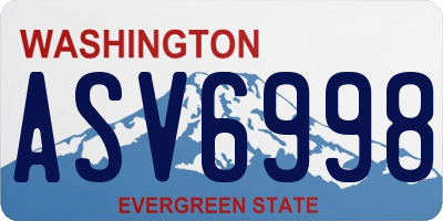 WA license plate ASV6998