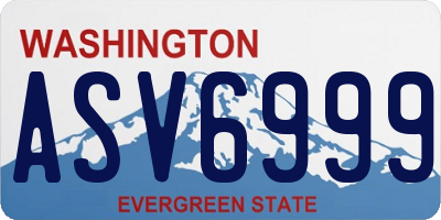 WA license plate ASV6999
