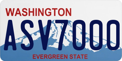 WA license plate ASV7000