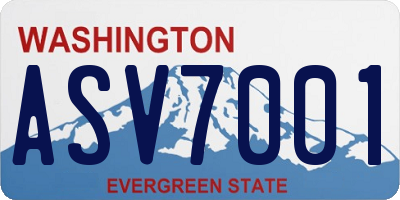 WA license plate ASV7001