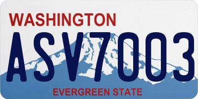WA license plate ASV7003