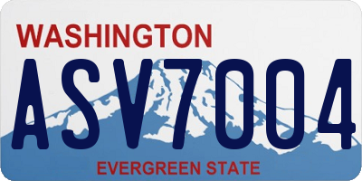 WA license plate ASV7004