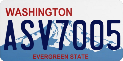WA license plate ASV7005