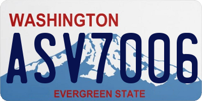 WA license plate ASV7006