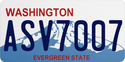 WA license plate ASV7007