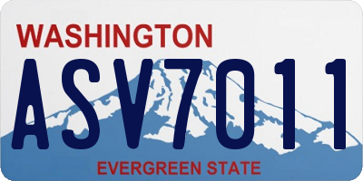 WA license plate ASV7011