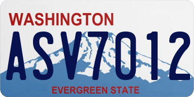 WA license plate ASV7012