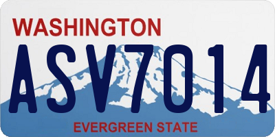 WA license plate ASV7014