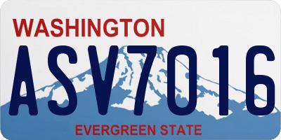 WA license plate ASV7016