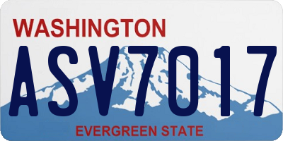 WA license plate ASV7017