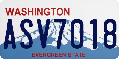 WA license plate ASV7018