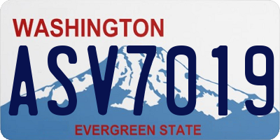WA license plate ASV7019