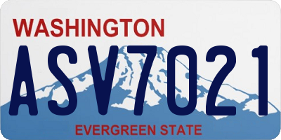 WA license plate ASV7021