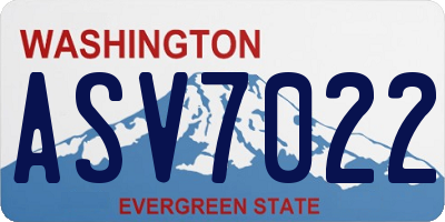 WA license plate ASV7022