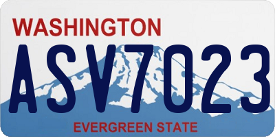 WA license plate ASV7023