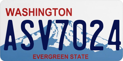 WA license plate ASV7024