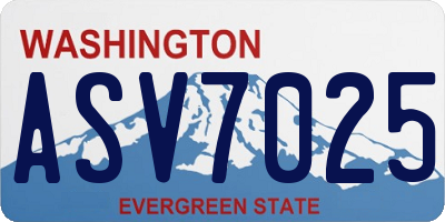 WA license plate ASV7025
