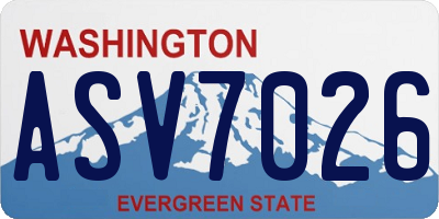 WA license plate ASV7026