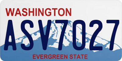 WA license plate ASV7027