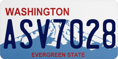 WA license plate ASV7028