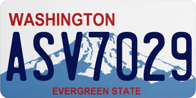 WA license plate ASV7029