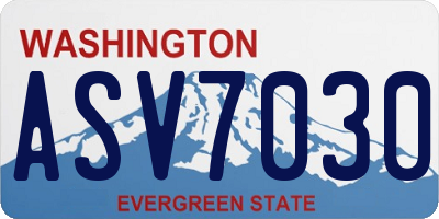 WA license plate ASV7030