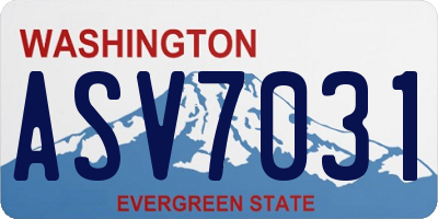 WA license plate ASV7031