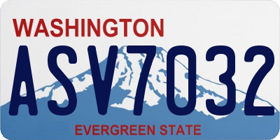 WA license plate ASV7032