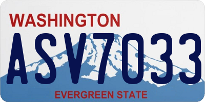 WA license plate ASV7033