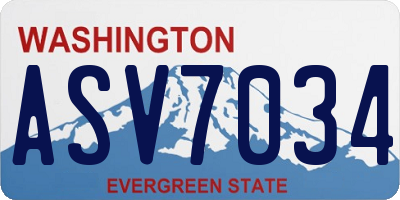 WA license plate ASV7034