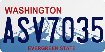 WA license plate ASV7035
