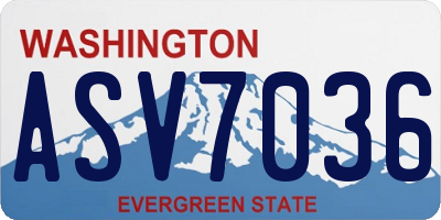 WA license plate ASV7036