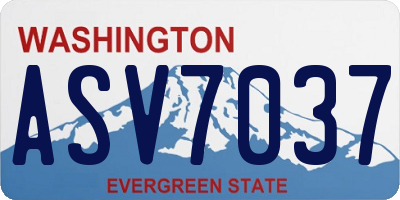 WA license plate ASV7037