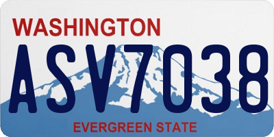 WA license plate ASV7038