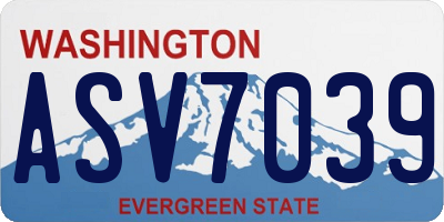 WA license plate ASV7039