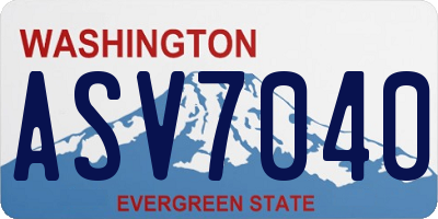 WA license plate ASV7040