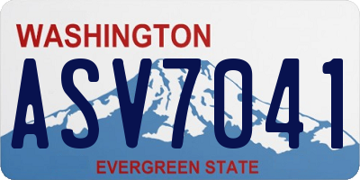 WA license plate ASV7041
